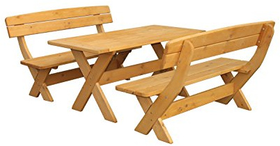 Promadino Holz-Garnitur München honigbraun