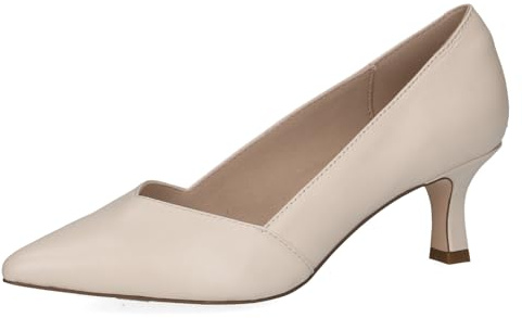 CAPRICE Décolleté da Donna a Punta in Pelle, Crema (Cream Perlato), 37 EU