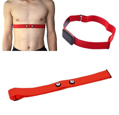 1Pcs Heart Rate Monitor Chest Strap Adjustable Heart Rate Monitor Chest Band Soft Replace Chest Belt Chest Band（Red）