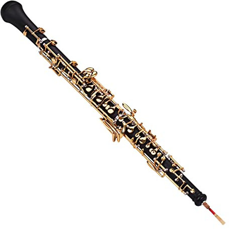YIWENG Professionelle Oboe C-Taste, halbautomatischer Stil, rein vergoldete Tasten, Holzblasinstrument mit Oboenrohr-Handschuhen, Lederetui, Tragetasche, Reinigungstuch, Mini-Schraubendreher
