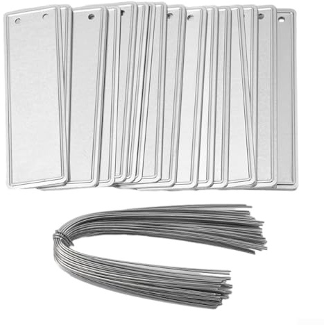 50Pcs Plant Labels, Aluminium Plant Tags with Wires, Plant Markers Tree Tags Outdoor Garden Labels for Gardening Nursery Greenhouse