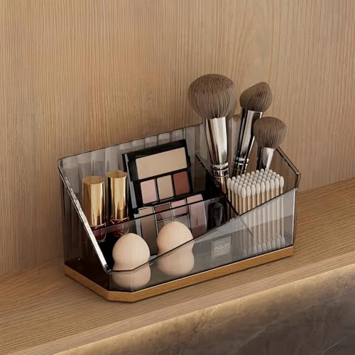 SLHEQING Make up Organizer mit 4 Fächern, Badezimmerschrank Kosmetik Aufbewahrungshalter, Kosmetik Organizer für Pinsel,Lippenstift und Skincare