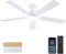 Shanggu Ventilatore da Soffitto, 132cm Ventilatore da Soffitto con Luce e Telecomando Silenzioso, Pala Soffitto con Luce Dimmerabile, Ventola Soffitto Grande con 5 Pale, Funzione Memoria