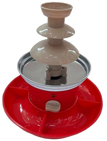 Lonrtesw Juego de Mini Fondue con Fuente de Chocolate con Bandeja para Servir Incluida, MáQuina EléCtrica de 3 Niveles con Base de Caliente. Enchufe Europeo