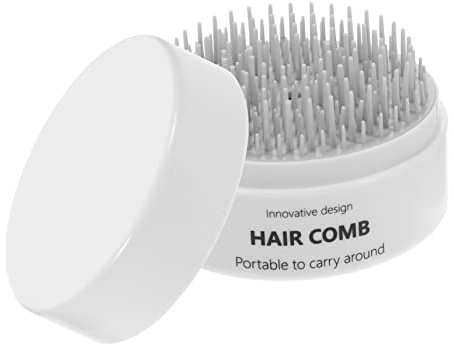 OUNONA Cepillo De Masaje y Peine Cabello Portátil Blanco, Mini Tamaño Compacto Para Mujeres, Cepillo Desenredante y Masajeador Para Uso Personal Diario