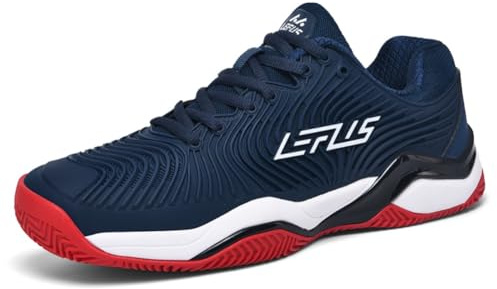 clofab Zapatos de tenis para hombre y mujer, zapatos de entrenamiento de cancha interior, antideslizantes, ligeros, para voleibol, balonmano, bádminton, squash, voleibol, balonmano, Azul oscuro 2