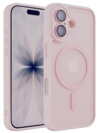 MANGAL Magnetische Hülle für iPhone 17 – Mattes Schutzcase mit Kameraglas-Schutz & kompatibel mit Magsafe (Rosa)