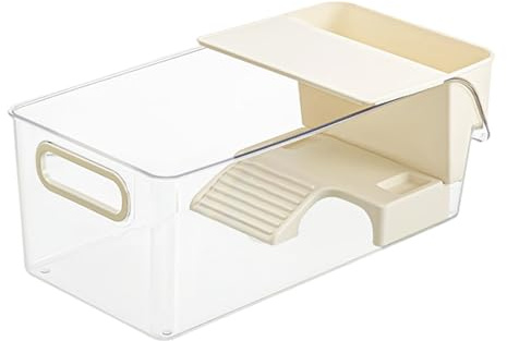 Bac pour tortues aquatiques - Grand aquarium pour reptiles - 38,4 x 22,7 cm - Boîte transparente pour élevage d'amphibiens - Cage à longue queue surélevée - Boîte transparente pour crabes, grenouilles