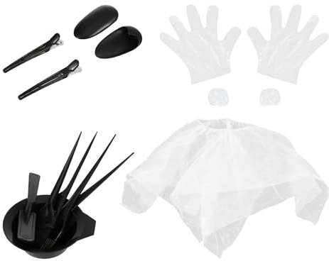 VILLFUL Kit de Tinte Cabello de 11 Piezas Gorro para Teñir Reutilizable Guantes y Cuenco para Coloración Profesional Casa y Salón Accesorios para Teñir y Reflejos