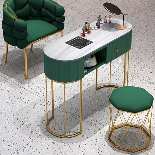 Moderna mesa de manicura con cajones de almacenamiento, estación de escritorio profesional de tecnología de uñas para spa de belleza y estación de trabajo de salón, ideal para peinar las uñas y