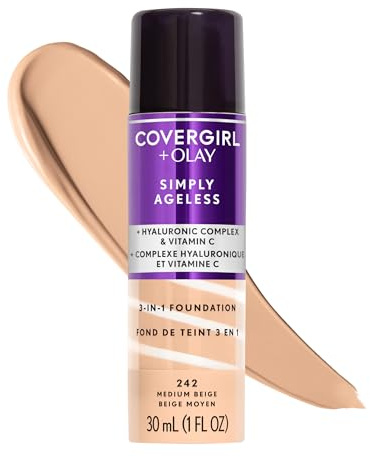 COVERGIRL - Smiply Ageless 3-in-1 Liquid Foundation Medium Beige 242-1 fl. oz. (30 ml)