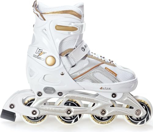 Inlineskates Inlines Raven Pulse vit/guld justerbar storlek: 40–43 (25,5–28 cm)