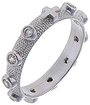 Holyart Rosenkranz Ring mit Zirkon Silber 925, 16.5 mm (0.64 inc.) - DE 52