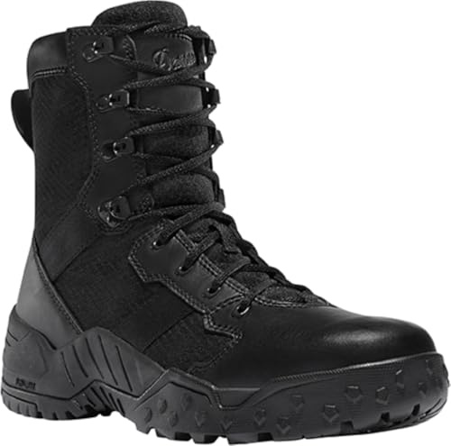 Danner Scorch 8 Side-Zip Tactical Boots for Men - Leather and Textile with Breathable Mesh Lining, Comfort Footbed, and Traction Outsole, Black - 12 EE