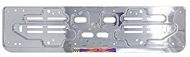 Quattroerre 1264 Kennzeichenhalter Chrom vorne + hinten Universal mit Fahne England 3D