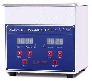 CGOLDENWALL Small Digital Ultrasonic Cleaner Heated Cleaner with Digital Timer Watch/Jewelry/Glasses/Dentures Clean Generator Laboratory Cleaning Machine Home/Medical Equipment Cleaner (2L,60W)