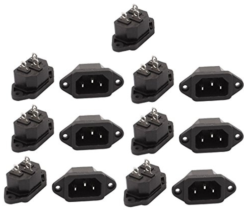 Aexit 13Pcs AC250V 10A-Stecker 3 Klemmen Schalttafeleinbau IEC320 C14 Power Adapter-Anschluss (b97e9cbb5b85d031e8501009f479ae83)