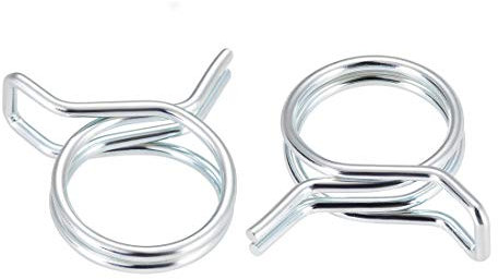 uxcell Double Wire Spring Hose Clamp 18mm Inner Dia Fit 18.5-20mm OD Hose Fuel Line Silicone Tube Spring Clips Zinc Plated 20Pcs