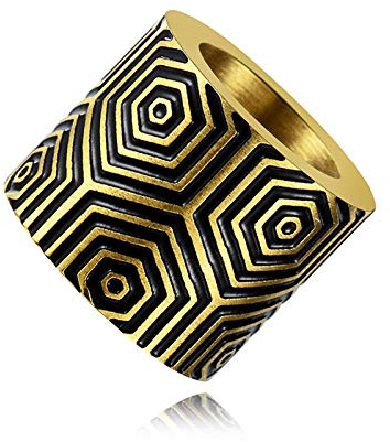 Gold77.de Beads Perlen Bart Perle Edelstahl DIY Metall Großloch 6mm Designperlen CNC Firestone Bead Nr. 11