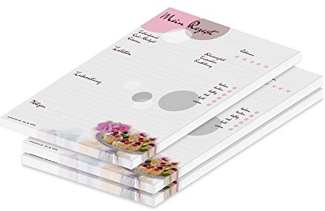 PRICARO Rezeptblock Sweet Pate, A5, 3 Stück