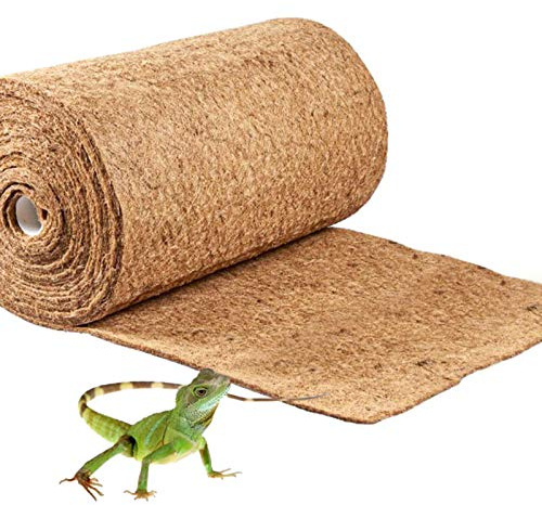 VUAOHIY 2 Pcs Reptile Carpet - 11.8 x 39.4 Natural Coconut Fiber Mat for Tortoise Bedding, Pet Terrarium Liner for Lizard, Turtle, Snake, Bearded Dragon, Gecko