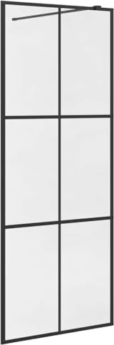 VidaXL Duschvägg Med Klart ESG-Glas 80x195 cm Svart, Duschskärm, Skiljeväggar