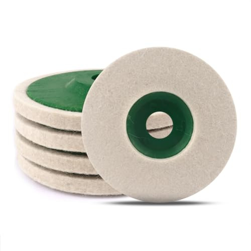 ATOPLEE Polierpad, 5 Stück 125mm DIA Polierscheibe für Winkelschleifer, Wolle Polierscheibe für Bohrer-Puffer-Aufsatz (Lochdurchmesser:22mm）