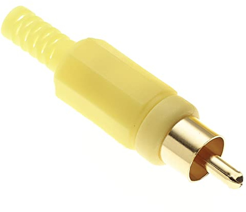 Spina Fono Con Pin Placcati In Oro E Alloggiamento In Plastica Gialla, Confezione Da 10 - Terminale A Spina Maschio Per Connettore Audio Video Adattatore Per Cavi Di Altoparlanti Con Struttura Solida