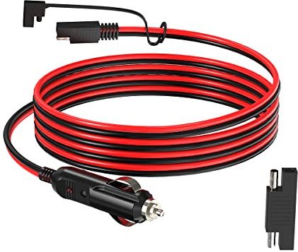 ELFCULB SAE auf Zigarettenanzünder Kabel 14AWG 1,5m für Auto Motorrad Solar | 12V Zigarettenanzünder Stecker auf SAE Verlängerungskabel mit Polung Umpoladapter