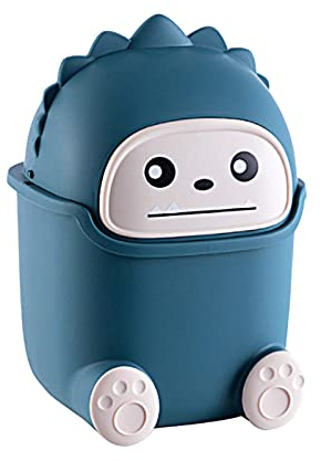 EACHPT Pattumiera da Tavolo con Coperchio - 5L Mini Cestino Simpatico Cartone Animato per Scrivania, Bagno, Toletta e Cucina