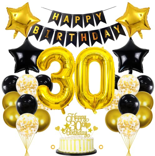 30 Geburtstag Deko Frauen Männer Luftballon 30.geburtstag Deko Schwarz Gold Geburtstagsdeko 30 Jahre Mann 30 Luftballon Gold 30 Jahre Geburtstagdeko Mann Deko 30 Geburtstag Mann Frauen Luftballons