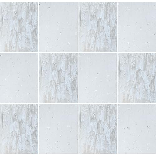 ILLUCKAI 12 Blatt klare, transparente, schmelzbare Buntglasscheiben, 96 COE, 10,2 x 15,2 cm, für Glasschmelzarbeiten, Buntglasprojekte und Mosaik-Kunstwerke