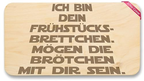 Frühstücksbrettchen Holz - Statement - Frühstücksbrett Mögen die Brötchen mit Dir sein I Vesperbrett I Jausenbrett - 22x12 - Holz - vatertagsgeschenk brettchen lustige sprüche
