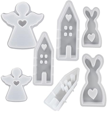 Neamou Kerzen Silikonformen Osterdekoration, 7 Bunny Silikon Kerzenform Ostern Deko, Kerzenformen Gipsformen Zum Gießen, Osterdeko Formen Für Gips Gießen, Ton, Schokolade, Kerze, Kuchen, Pudding