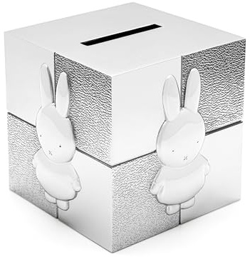 Zilverstad - Spardose Würfel Kaninchen Miffy silbrig