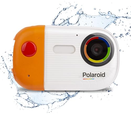 Polaroid Caméra sous-marine 18 MP 4K UHD, Polaroid Caméra étanche pour plongée avec tuba et plongée avec écran LCD, caméra Polaroid numérique rechargeable par USB pour vidéos et photos