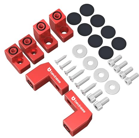 Bevinsee Wing Spoiler Riser Extender Kit Bolt-on Type Compatible with Ford Fiesta ST Hatchback 2014-2019, Wing Spoiler Riser Kit Aluminum Alloy Red