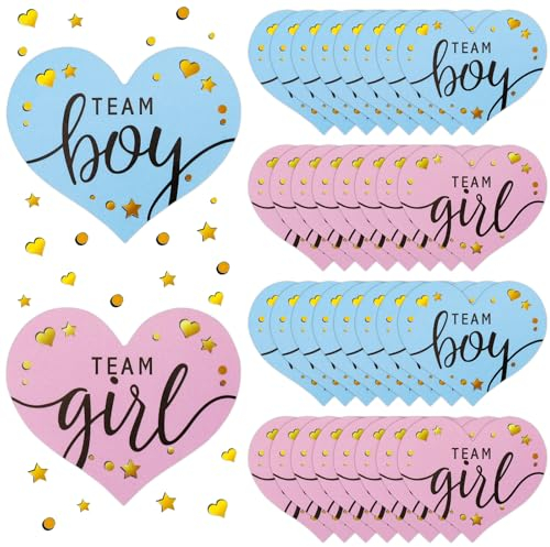 Bomtop Adesivi Baby Shower, 120 Pezzi per la Rivelazione del Genere, Boy o Girl, Gender Reveal Party Decorazione