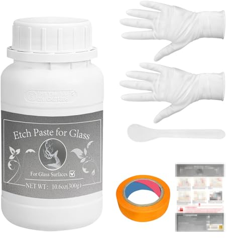 300g Etch paste for Glass,Etch Paste Can be Used on a Variety of Surfaces,Including Glass,Ceramic,Metal, and More.It is Perfect for Creating Vustom Designs and Patterns on Your Favorite Items