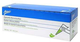 Ateco 4418 Plastic Disposable Piping and Cake Decorating Bags with NuPlastiQ, Pack of 100, Clear