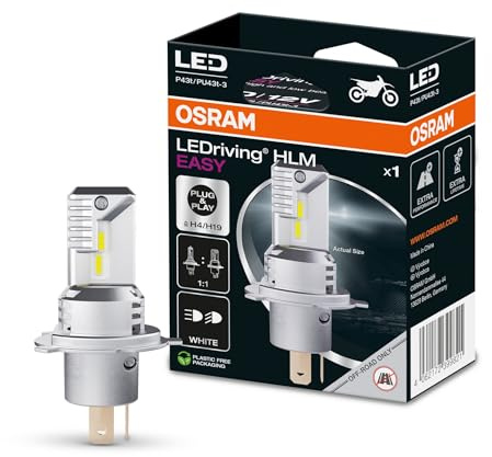 OSRAM LEDriving HLM EASY ≜ H4/H19, LED motorcykelstrålkastare, Cool White 6500K, LED Retrofit helljus och halvljus, endast för offroad användning - ingen ECE, 1 lampa