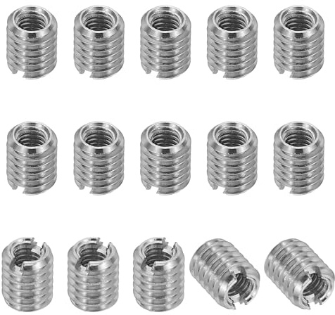 PATIKIL 15 Stück Gewindeeinsatz, M4 auf M2.5 x 5 mm Edelstahl Reduziermutter Gewindehülse, Schlitzen gewindeadapter m4 m2.5 Gewindeeinsätze hülse reduziermutter, gewinde reparatur
