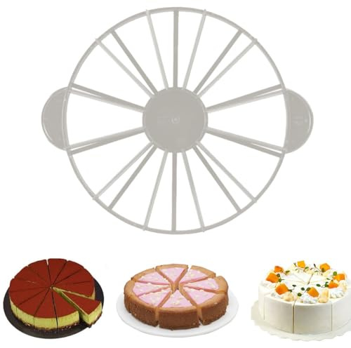 Tortenteiler 14/16 Stücke - Tortenschneider Kuchenteiler, Kunststoff Tortenteiler Zum Schneiden Von 14/16 Gleichen Tortenstücke, Backzubehör zum Dekorieren Küche Kuchen Gadget, Weiß