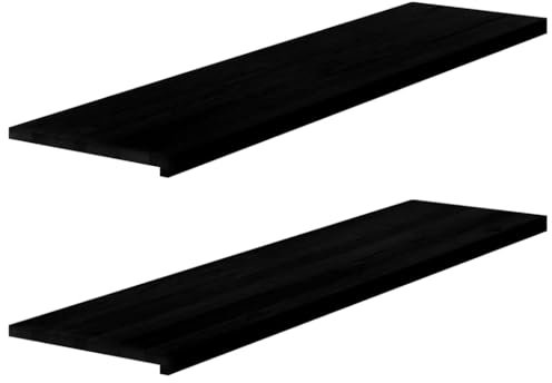 2 davanzali per finestre, in legno massello scuro, 160 x 40 x 2 cm, 4009204