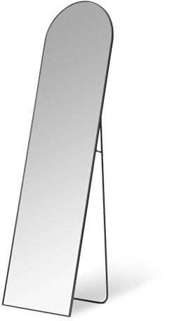 Amazon Basics - Specchio ad Arco a Figura Intera, Montaggio a Parete/Pavimento, 149,9cm x 40,6cm x 1,4cm, Nero