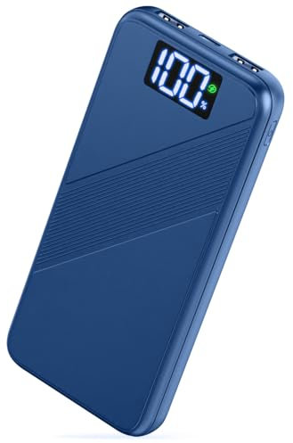 Power Bank, 10000mAh Ultra Sottile & Leggero PD 22.5W Ricarica Rapida Powerbank, USB C Caricatore Portatile Con LED Display Batteria Esterna per iPhone 16 15 14 13 12 Pro Max Samsung Xiaomi etc