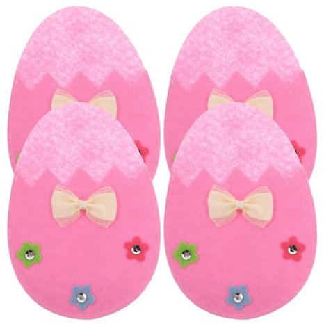 ABOOFAN 4pcs Easter Egg Fork Bag Pink Cutlery Storage Pouch Decorative Tableware