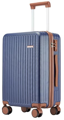 Ruausine Handgepäck Flugzeugtauglich Hartschalenkoffer mit 4 Spinner-Rollen Leichter Kleiner Reisekoffer mit TSA-Schloss (Blue)