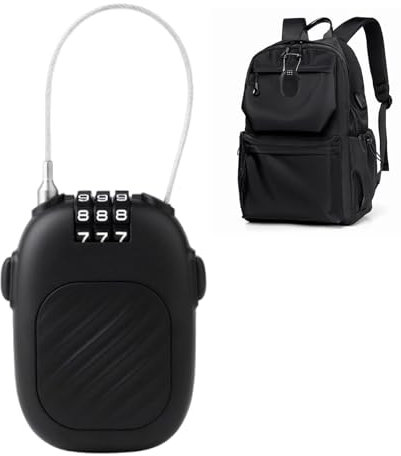 Antivol à câble rétractable | Verrou de poussette avec câble en acier rétractable – Cadenas à combinaison, casier de sécurité réglable pour sac à dos pour armoire, poussette, tabouret