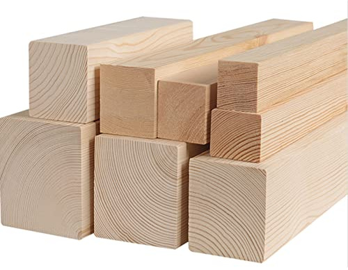 Unlackierte quadratische Holzdübel, natürliche Lindenholzstäbe für DIY-Projekte und Heimdekoration